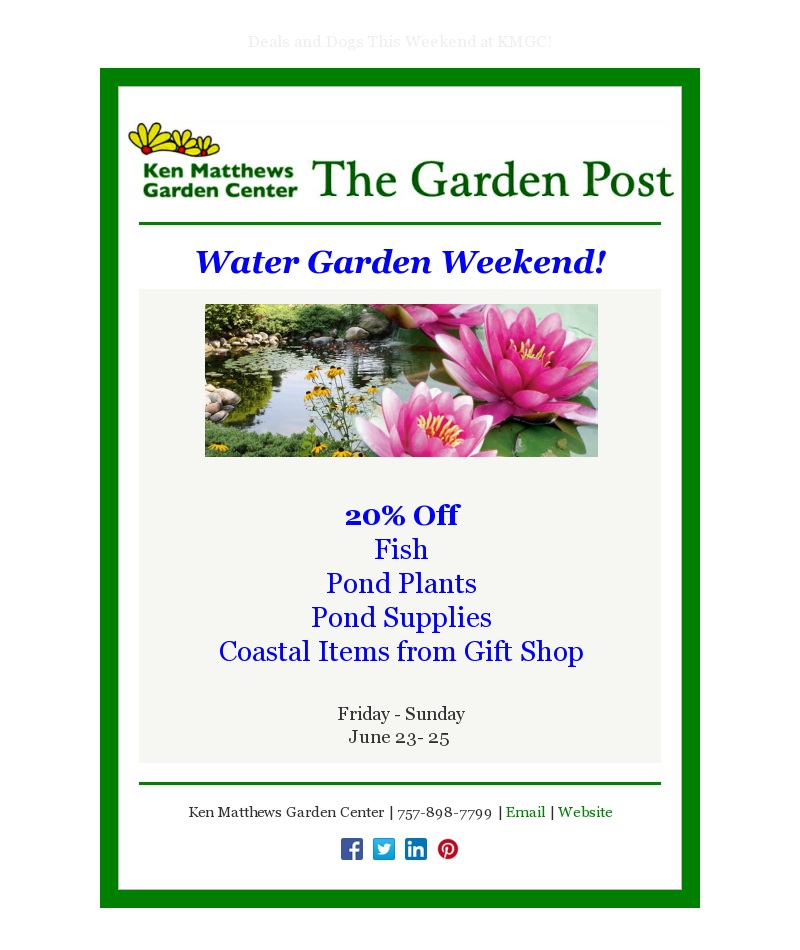 Water Garden Weekend Ken, Ken Matthews Garden Center